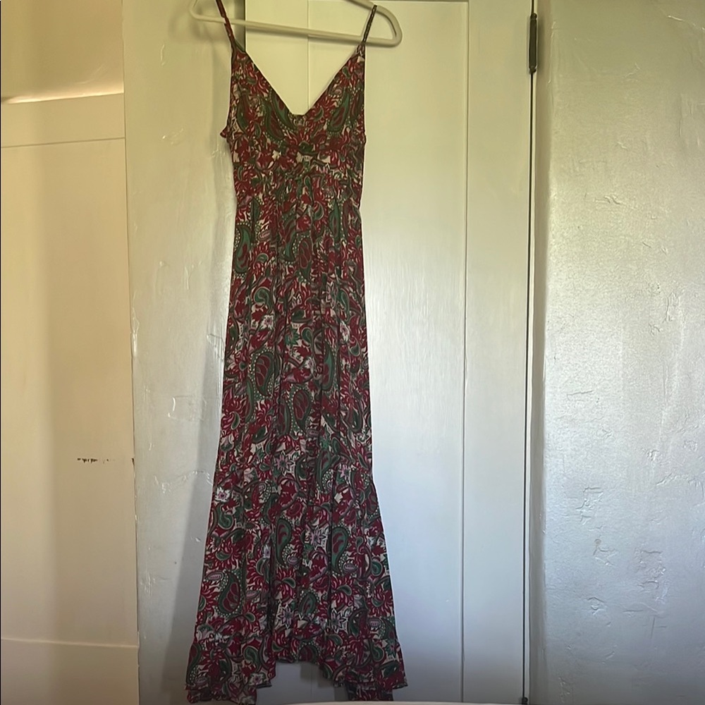 Floral Maxi Dress - Red and Green